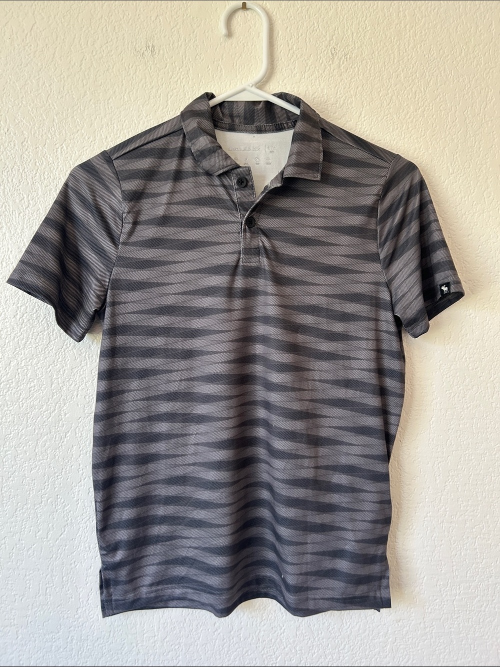 abercrombie kids Gray & Charcoal Striped Polo